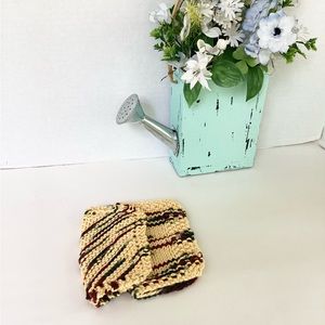 Baby Washcloth Hand Crafted Yellow Maroon Green Cotton Gift Bath Essential